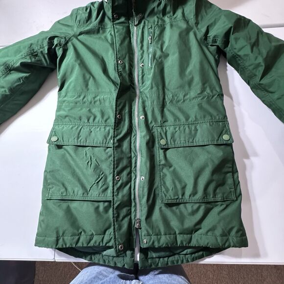 Land’s End Expedition Down Parka Winter Coat Hooded Womens Small Forest Green - Picture 2 of 14
